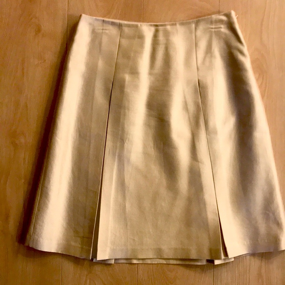 Talbots | Silk cotton blend A-line pleated skirt | beautiful golden colour US 6P